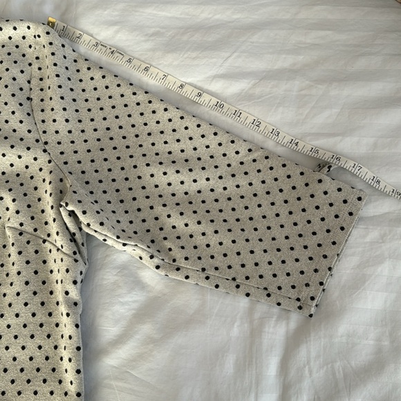 🩶 Talbots Woman top with silver metallic background & black polka dots. Size 2X. - Picture 9 of 10